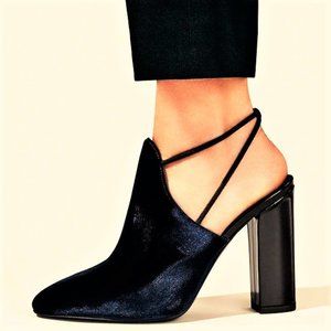 Via Spiga Arina Midnight Velvet Mules 8.5